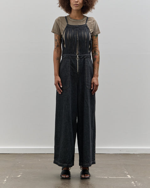 KAPITAL キャピタル　ダークデニム オーバーオール Kapital 11.5oz Denim Macaroni Overall, Pro Black – Glasswing