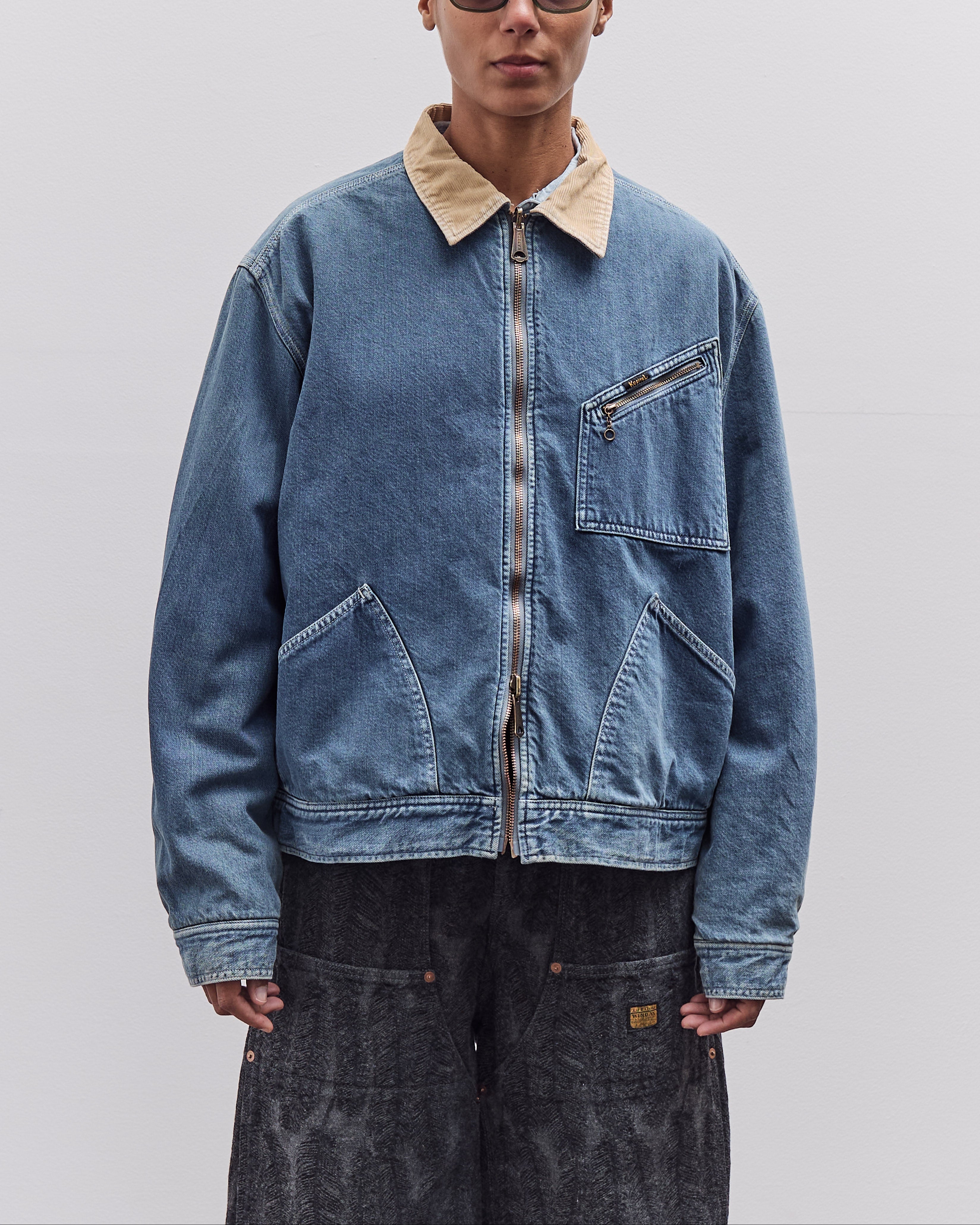 KAPITAL 11.5ozデニム ライニング リバーシブルZIP UP JKT Kapital 11.5Oz Denim Lined Reversible Zip Up Work Jacket, Virgin