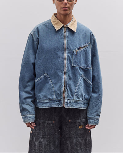 Kapital 11.5Oz Denim Lined Reversible Zip Up Work Jacket, Virgin Maria, Pro
