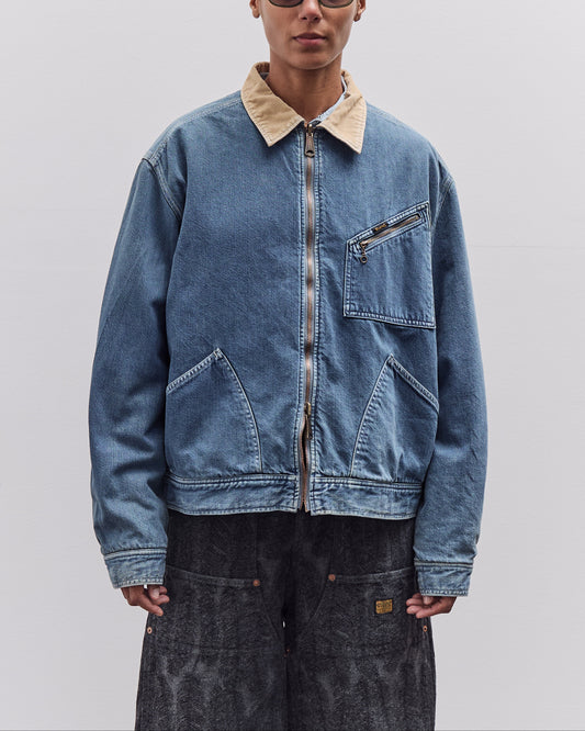 Kapital 11.5Oz Denim Lined Reversible Zip Up Work Jacket, Virgin Maria, Pro