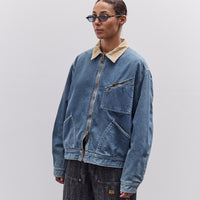 Kapital 11.5Oz Denim Lined Reversible Zip Up Work Jacket, Virgin Maria, Pro