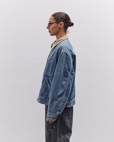 Kapital 11.5Oz Denim Lined Reversible Zip Up Work Jacket, Virgin Maria, Pro