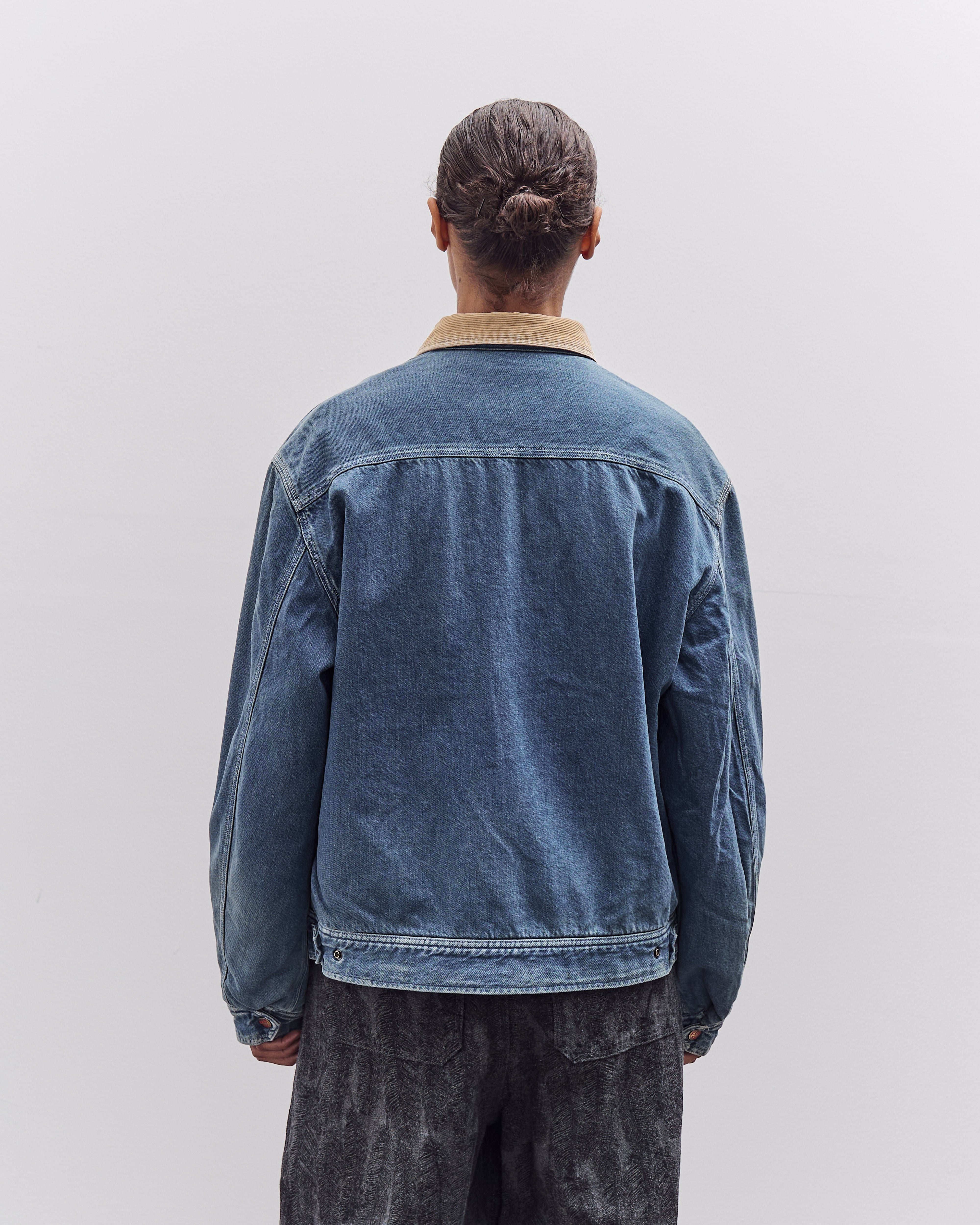 Kapital 11.5Oz Denim Lined Reversible Zip Up Work Jacket, Virgin