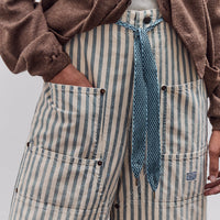 Kapital 9oz French Hickoree W-Knee EASY Baggy Pants, Hickoree