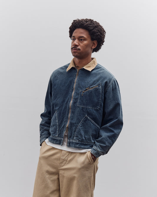 Kapital 11.5Oz Denim Lined Reversible Zip Up Work Jacket, Virgin Maria, Pro