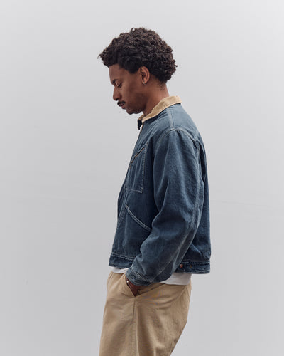 Kapital 11.5Oz Denim Lined Reversible Zip Up Work Jacket, Virgin Maria Unisex, Pro