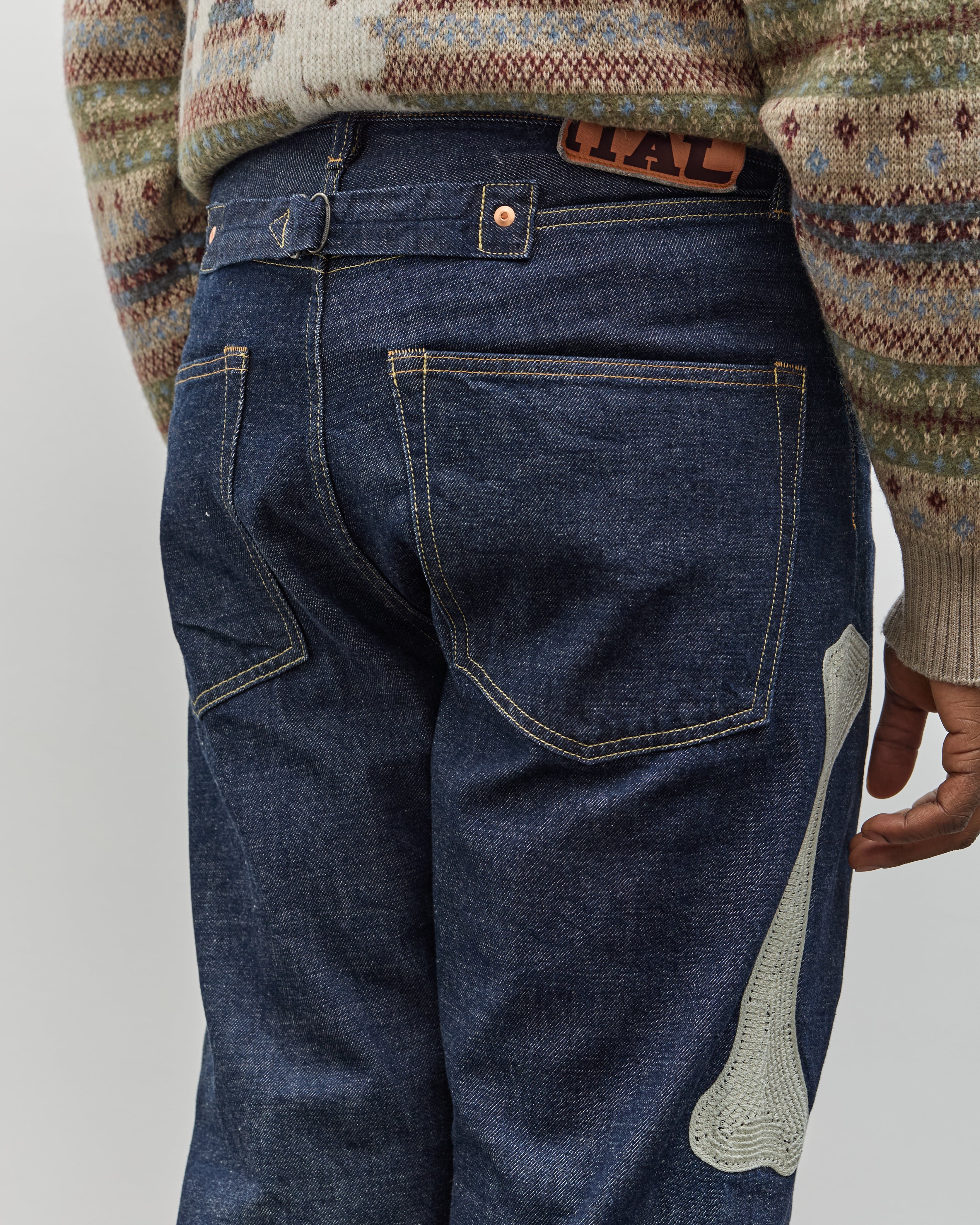 Kapital 12.5oz Denim Tuxedo 5P Okagilly Jeans, Indigo