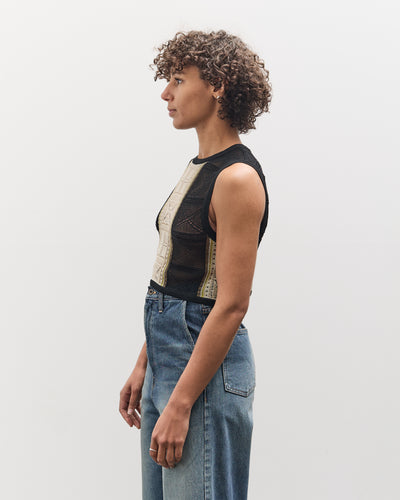 Kapital 12G Crochet Knit Bustier, Black