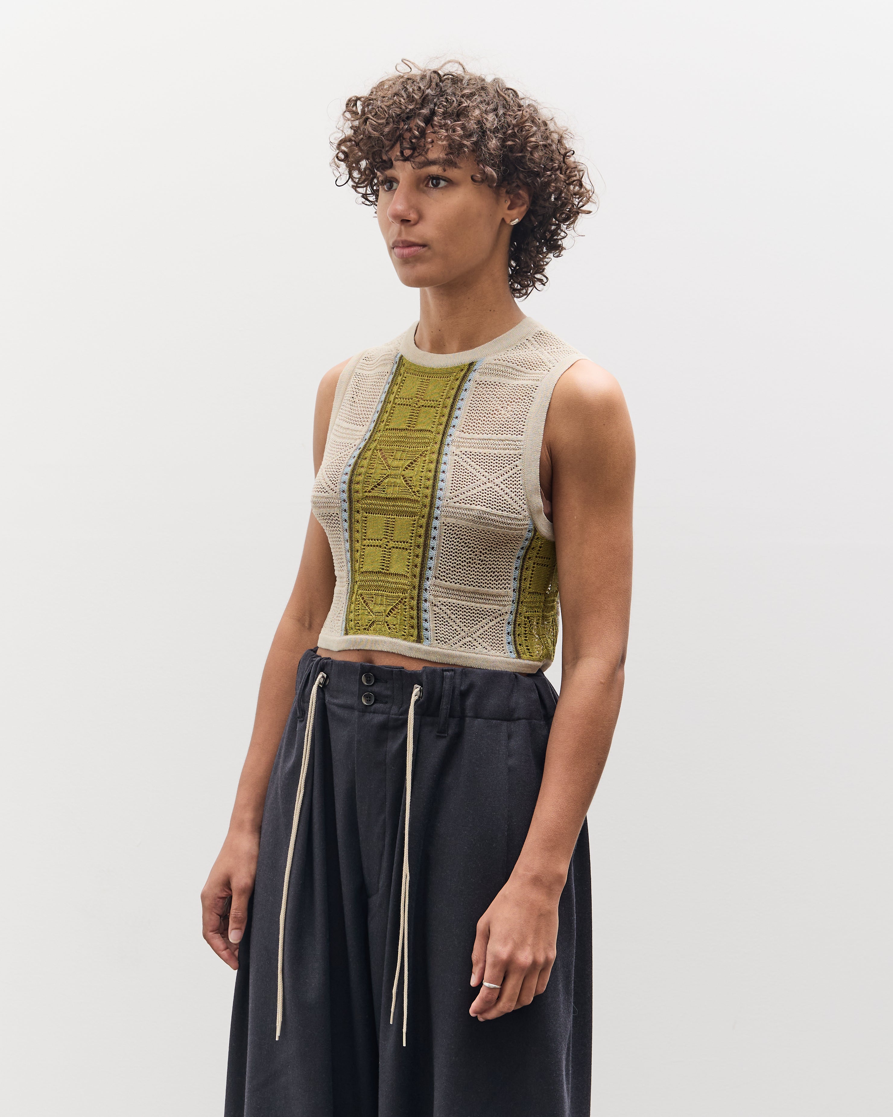 Kapital 12G Crochet Knit Bustier, Beige – Glasswing