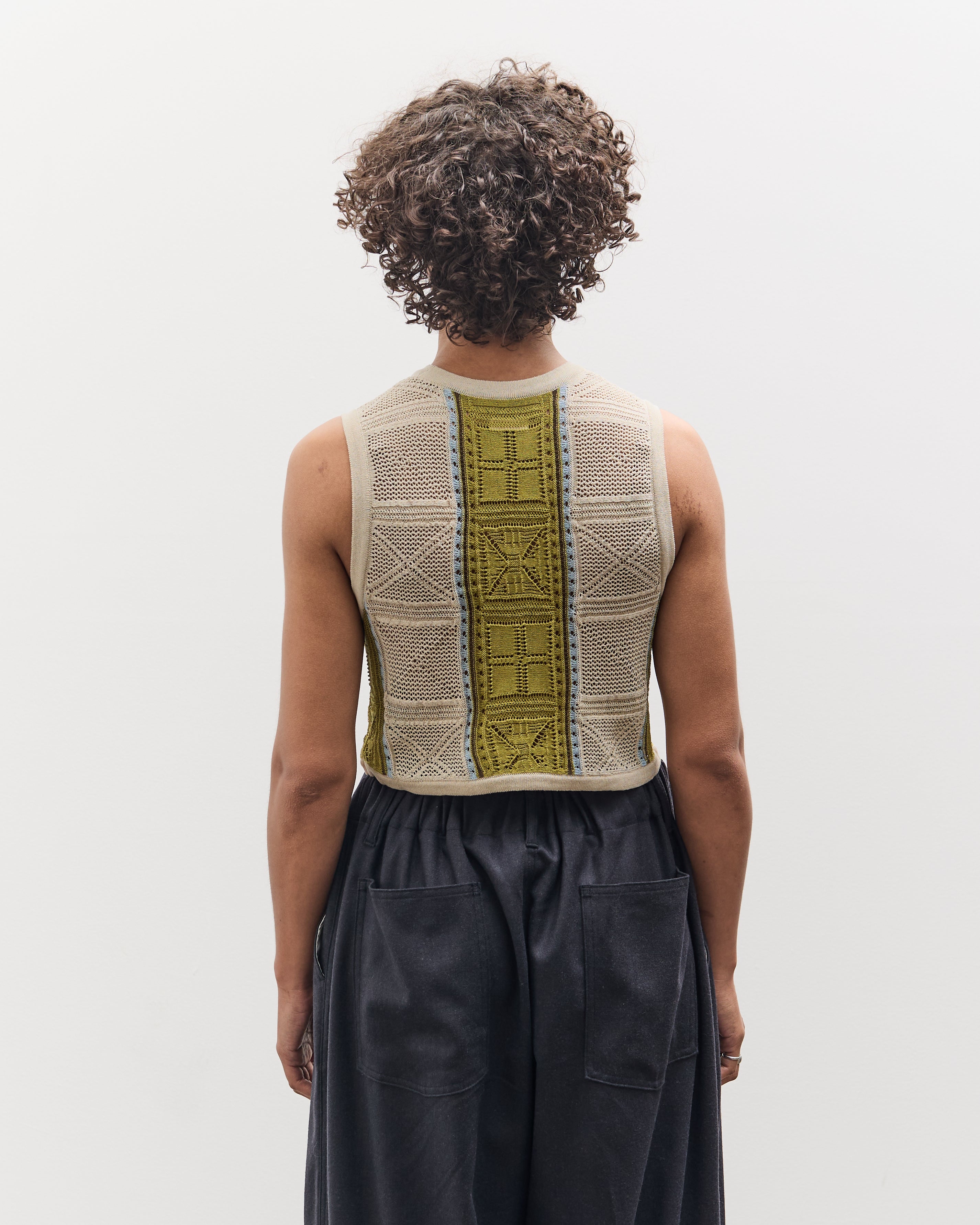 Kapital 12G Crochet Knit Bustier, Beige – Glasswing