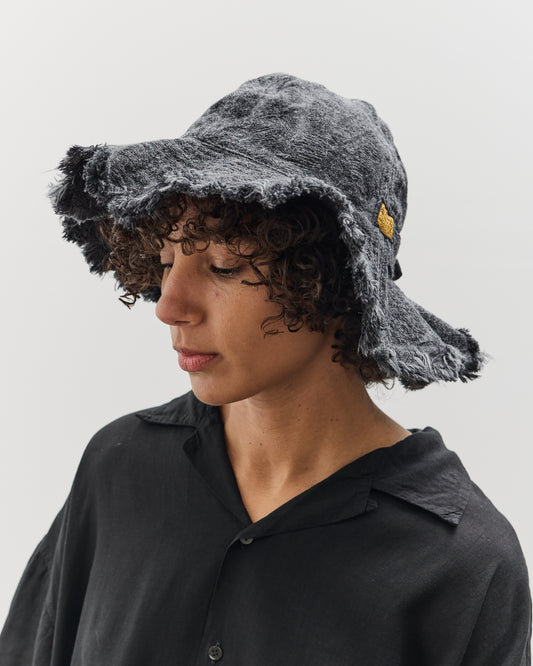 Kapital 12oz MAGPIE Denim RADIO Tulip Hat, BLKxBLK
