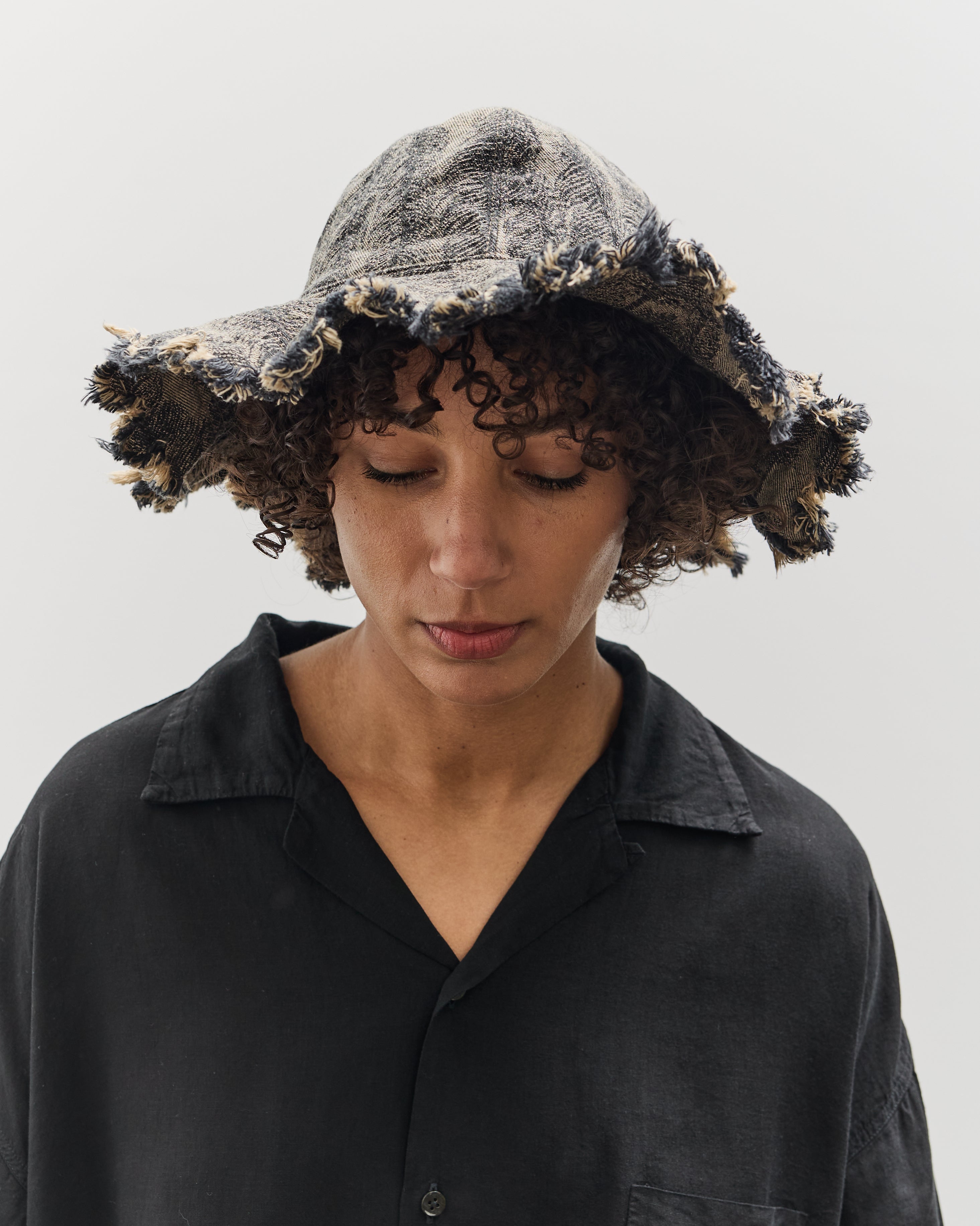 Kapital 12oz MAGPIE Denim RADIO Tulip Hat, BLKxBE – Glasswing
