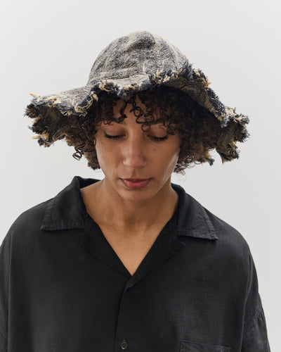 Kapital 12oz MAGPIE Denim RADIO Tulip Hat, BLKxBE