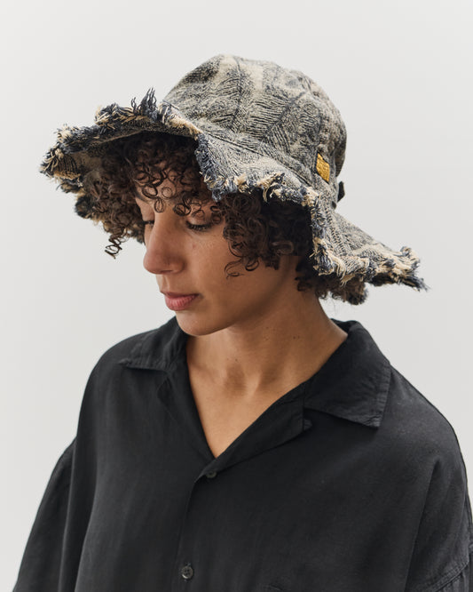 Kapital 12oz MAGPIE Denim RADIO Tulip Hat, BLKxBE