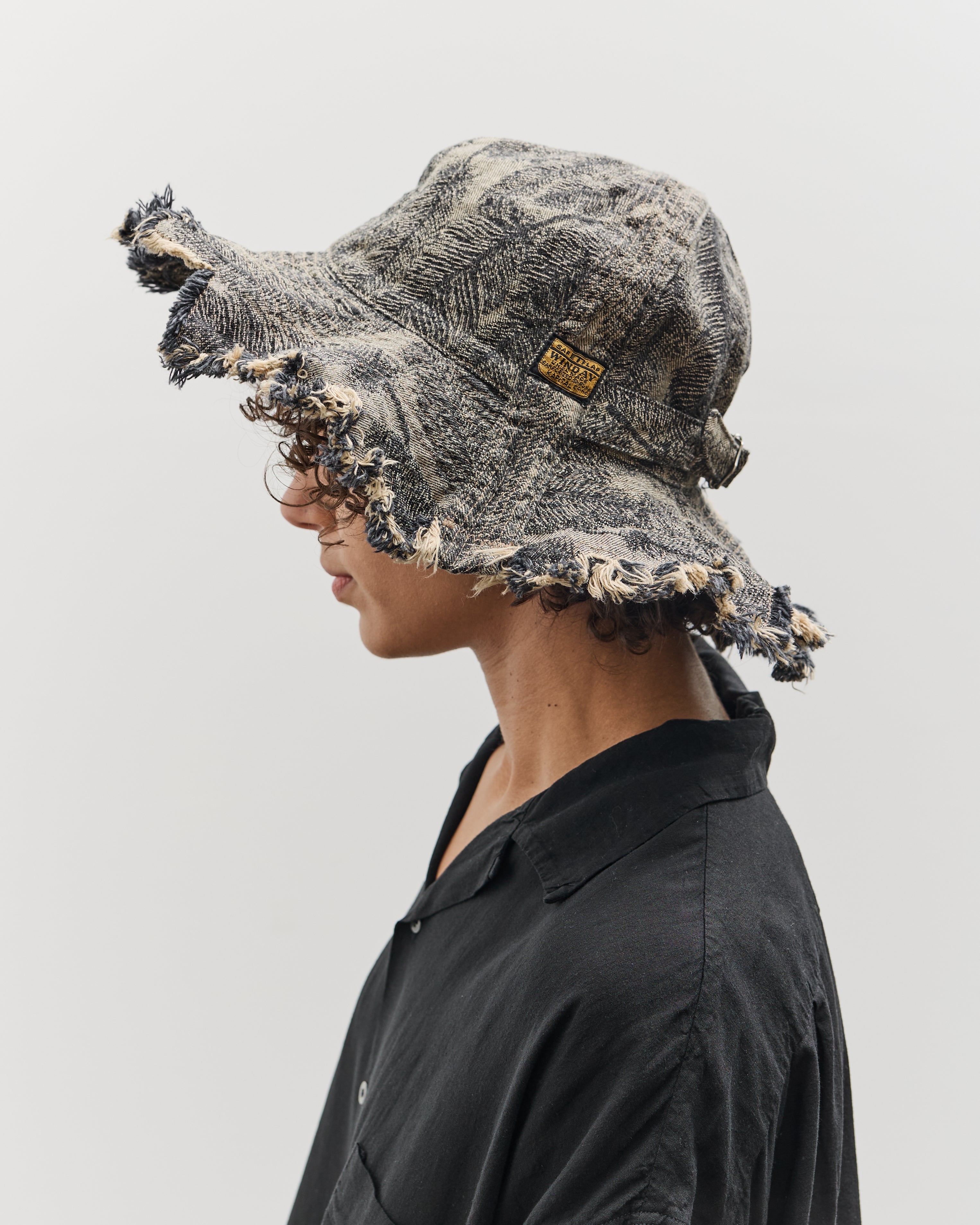 Kapital 19ss 12oz denim ハット Kapital 12oz MAGPIE Denim RADIO Tulip Hat, BLKxBLK – Glasswing