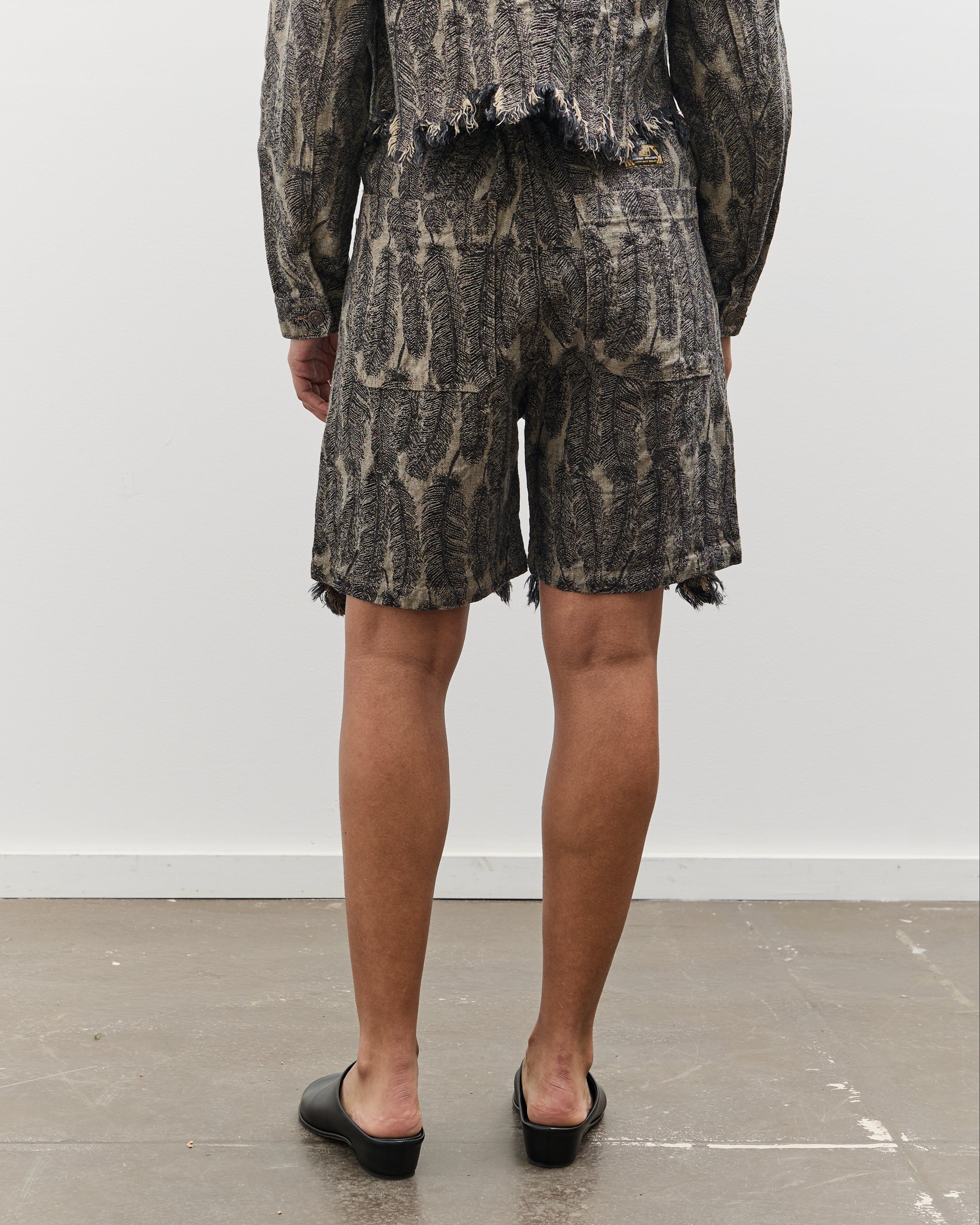 Kapital 12 oz. Magpie Denim W Knee 短パン KAPITAL 12oz MAGPIE Denim W-Knee Easy Short Pants Black | HAVEN