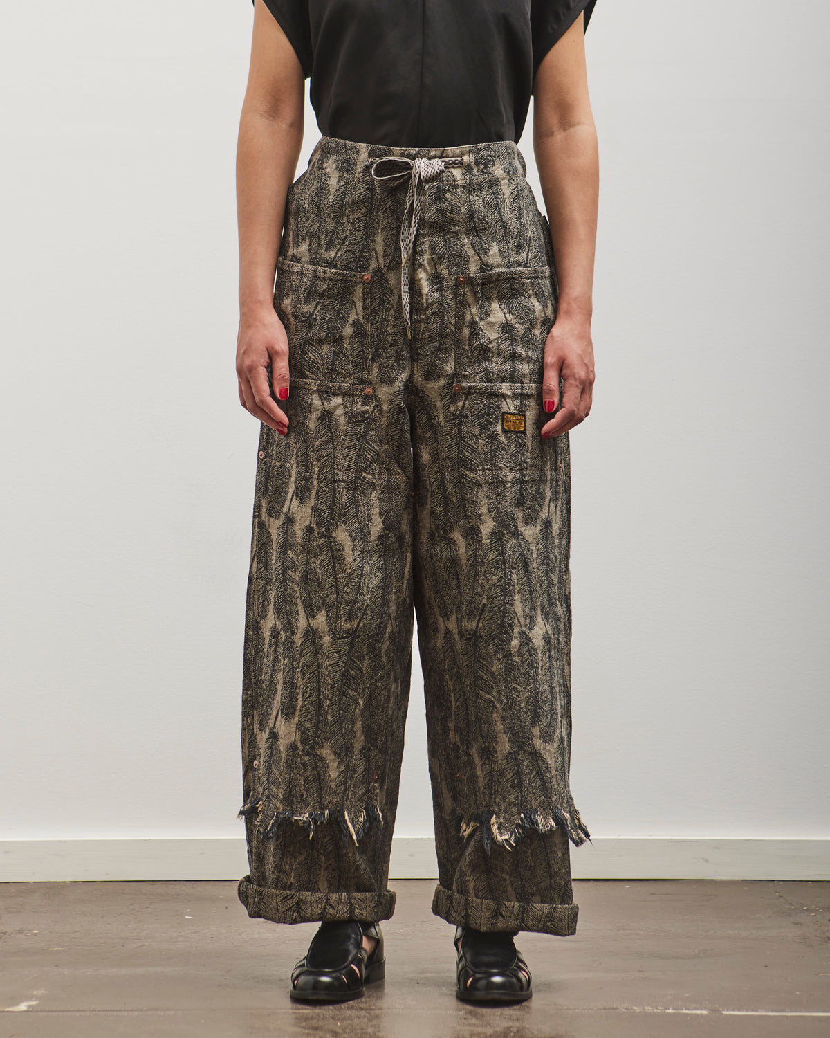 Kapital 12oz MAGPIE Denim W-Knee Easy Baggy Pants, BLKxBE – Glasswing