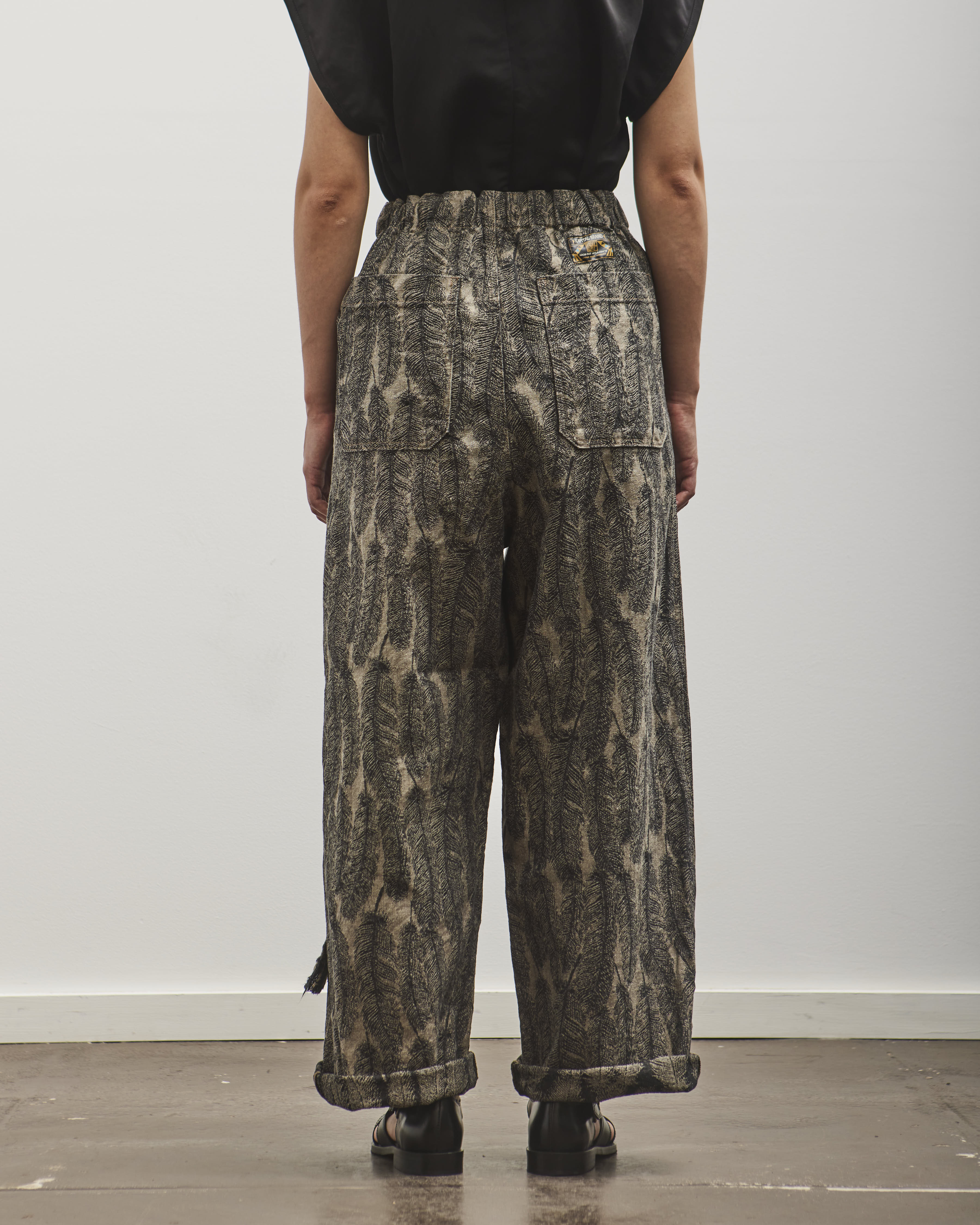 Kapital 12oz MAGPIE Denim W-Knee Easy Baggy Pants, BLKxBE – Glasswing