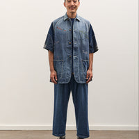 Kapital 12oz Denim Non-Sleeve College Coverall (Memorial Embroidery Model), PRO