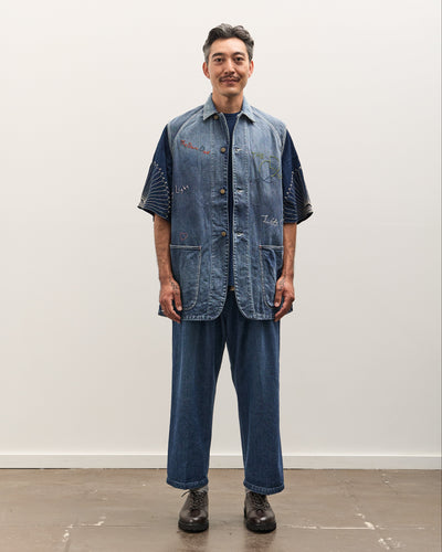 Kapital 12oz Denim Non-Sleeve College Coverall (Memorial Embroidery Model), PRO