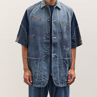 Kapital 12oz Denim Non-Sleeve College Coverall (Memorial Embroidery Model), PRO