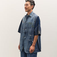 Kapital 12oz Denim Non-Sleeve College Coverall (Memorial Embroidery Model), PRO