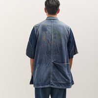 Kapital 12oz Denim Non-Sleeve College Coverall (Memorial Embroidery Model), PRO