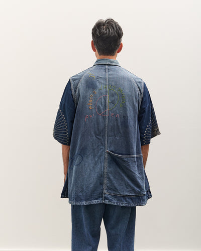 Kapital 12oz Denim Non-Sleeve College Coverall (Memorial Embroidery Model), PRO