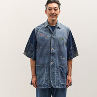 Kapital 12oz Denim Non-Sleeve College Coverall (Memorial Embroidery Model), PRO