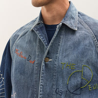 Kapital 12oz Denim Non-Sleeve College Coverall (Memorial Embroidery Model), PRO