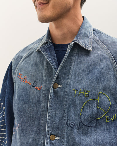 Kapital 12oz Denim Non-Sleeve College Coverall (Memorial Embroidery Model), PRO