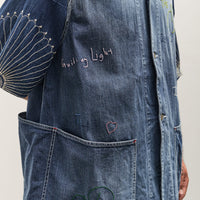 Kapital 12oz Denim Non-Sleeve College Coverall (Memorial Embroidery Model), PRO