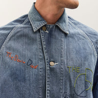Kapital 12oz Denim Non-Sleeve College Coverall (Memorial Embroidery Model), PRO