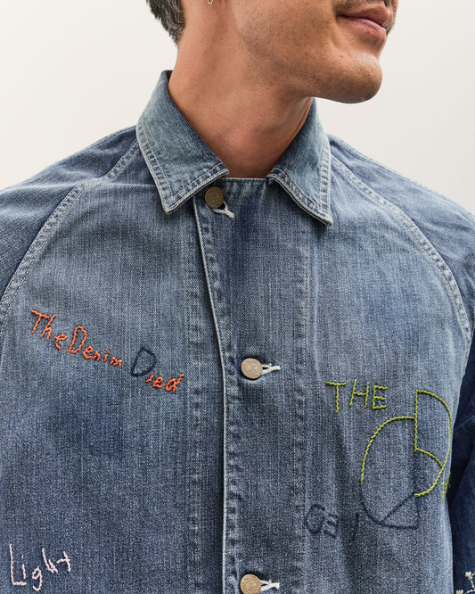 Kapital 12oz Denim Non-Sleeve College Coverall (Memorial Embroidery Model), PRO