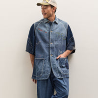 Kapital 12oz Denim Non-Sleeve College Coverall (Memorial Embroidery Model), PRO