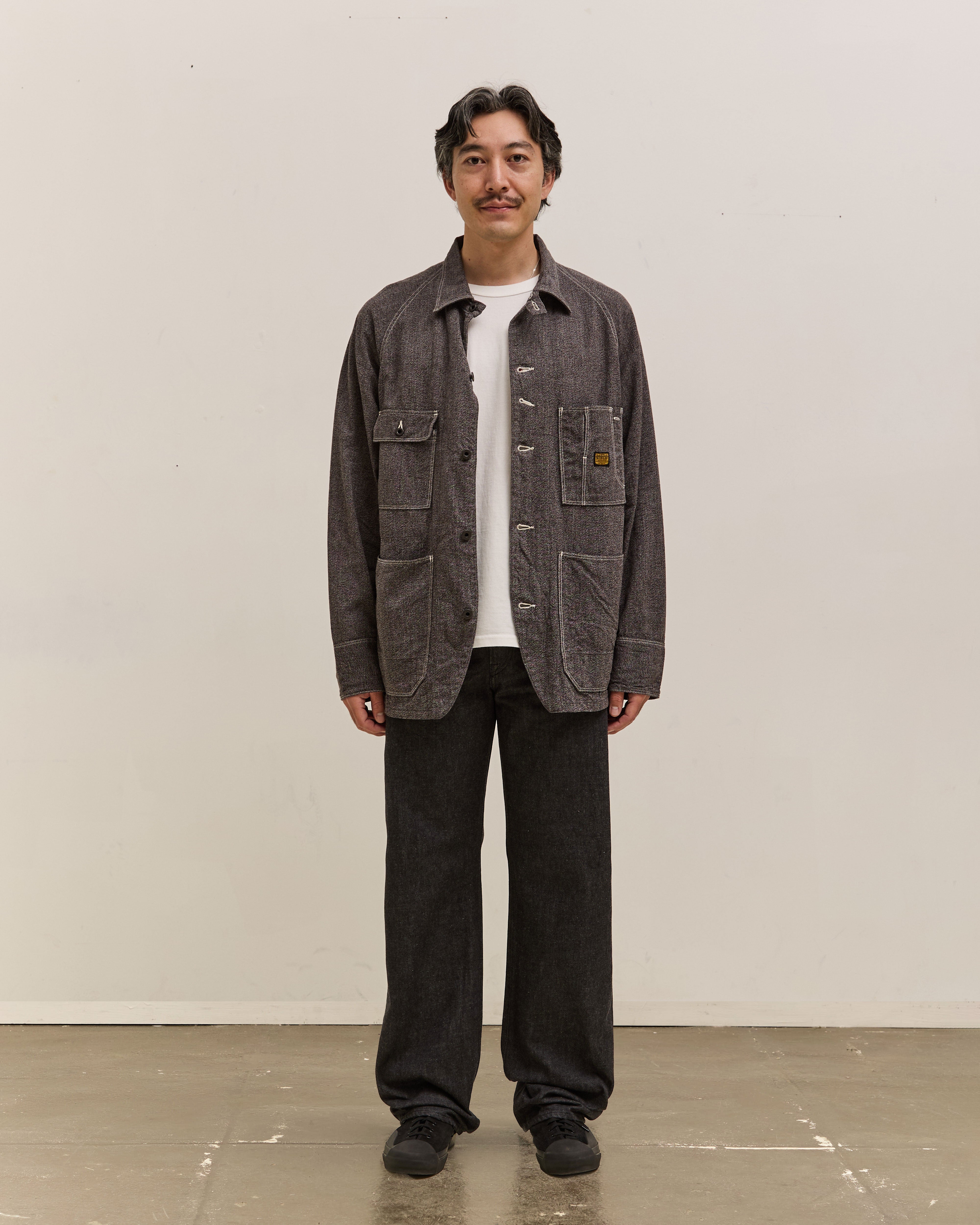 Kapital 14Oz Black Denim 5P Monkey (Zip Version), Black – Glasswing