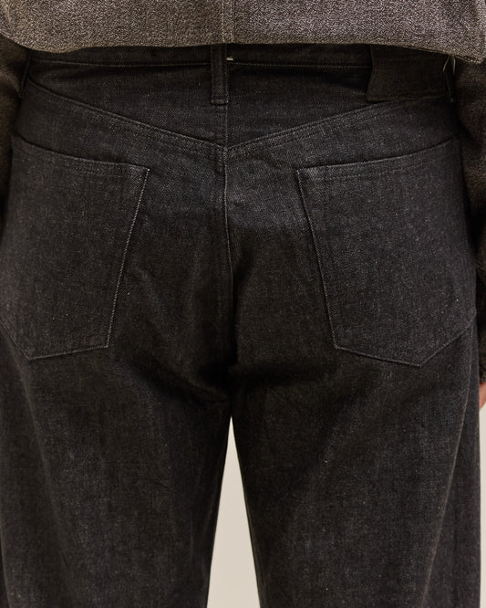 Kapital 14Oz Black Denim 5P Monkey (Zip Version), Black