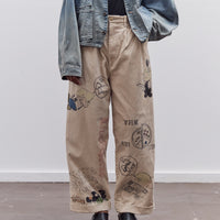 Kapital Unisex 14W Corduroy IVY Pants (Memorial Paint Model), Beige