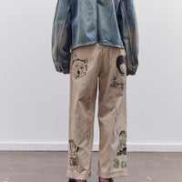 Kapital Unisex 14W Corduroy IVY Pants (Memorial Paint Model), Beige