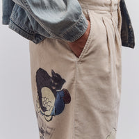 Kapital Unisex 14W Corduroy IVY Pants (Memorial Paint Model), Beige