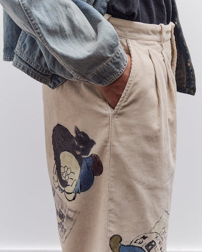 Kapital Unisex 14W Corduroy IVY Pants (Memorial Paint Model), Beige