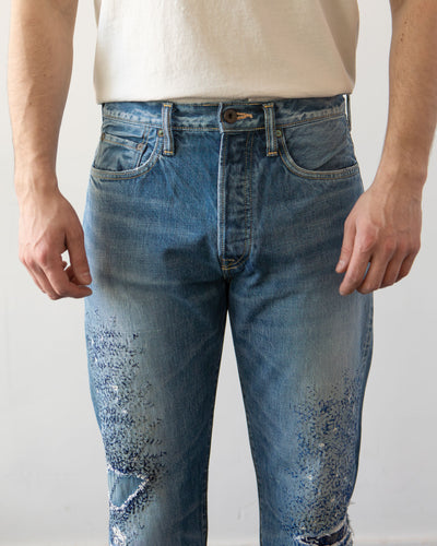 Kapital 14oz 5P Monkey Cisco Denim, 3 Year Fade