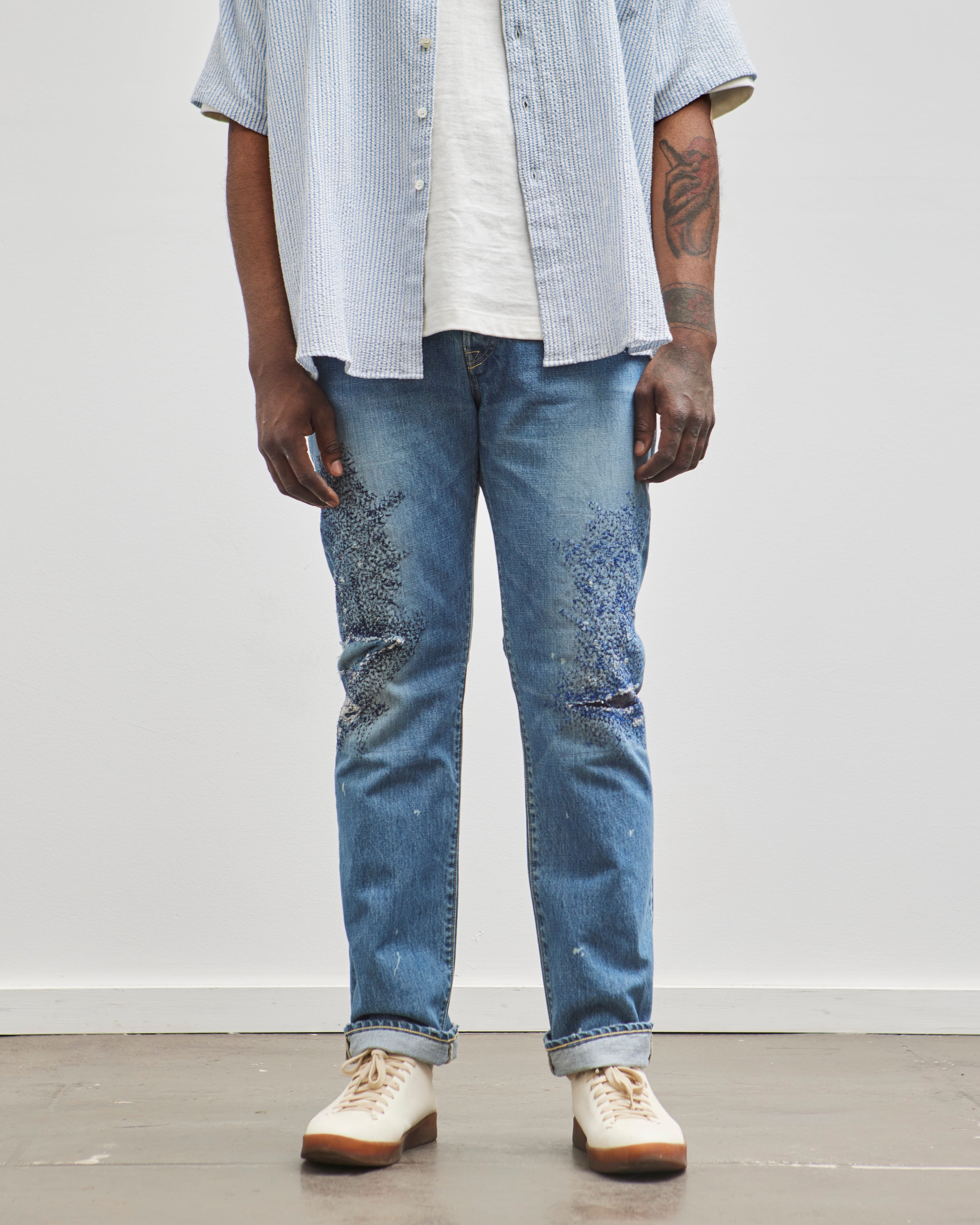 Kapital 14oz Denim 5P MONKEY CISCO (3YearsFade), IDG – Glasswing