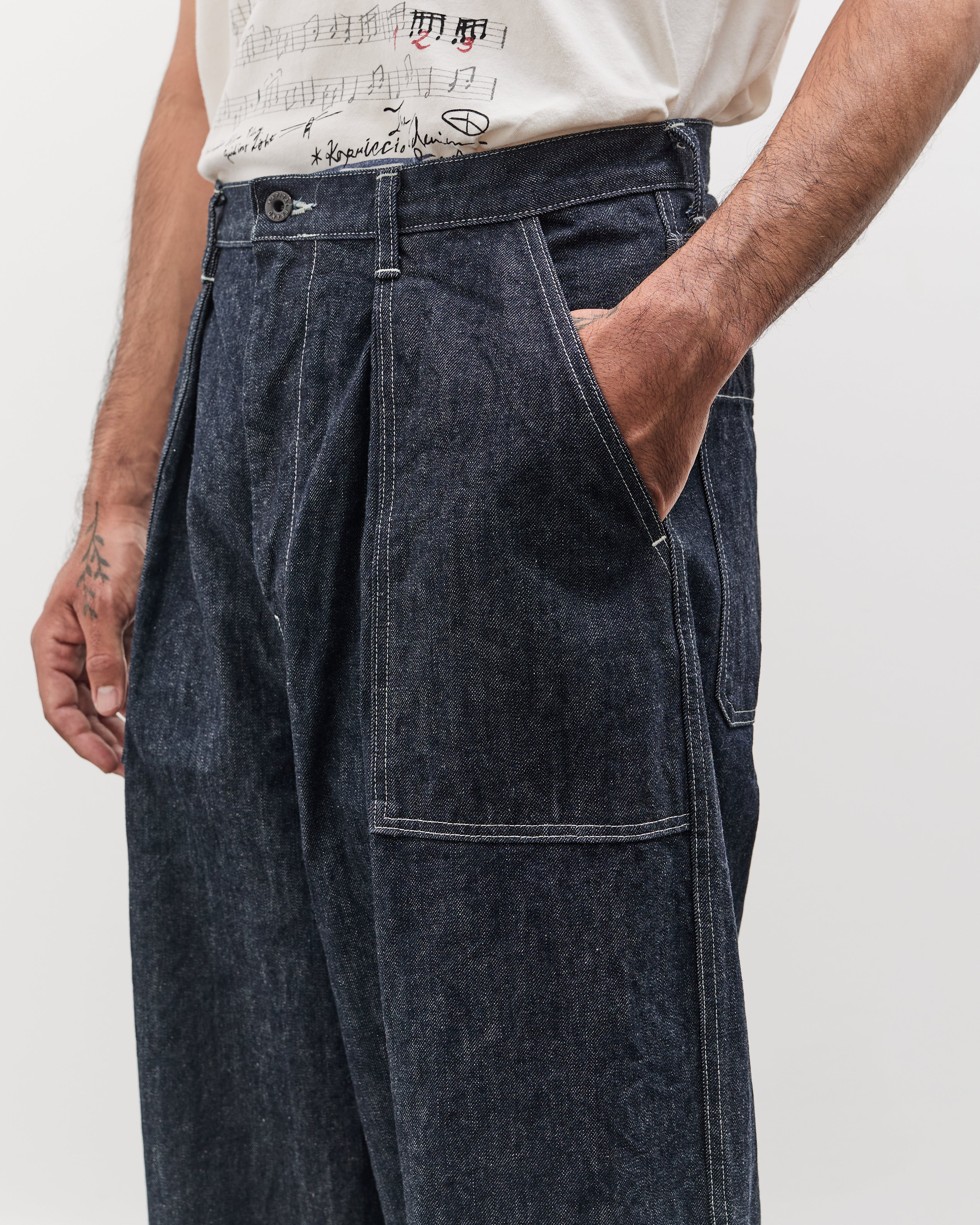 Kapital 14oz Denim FATIGUE Baggy Pants, IDG – Glasswing