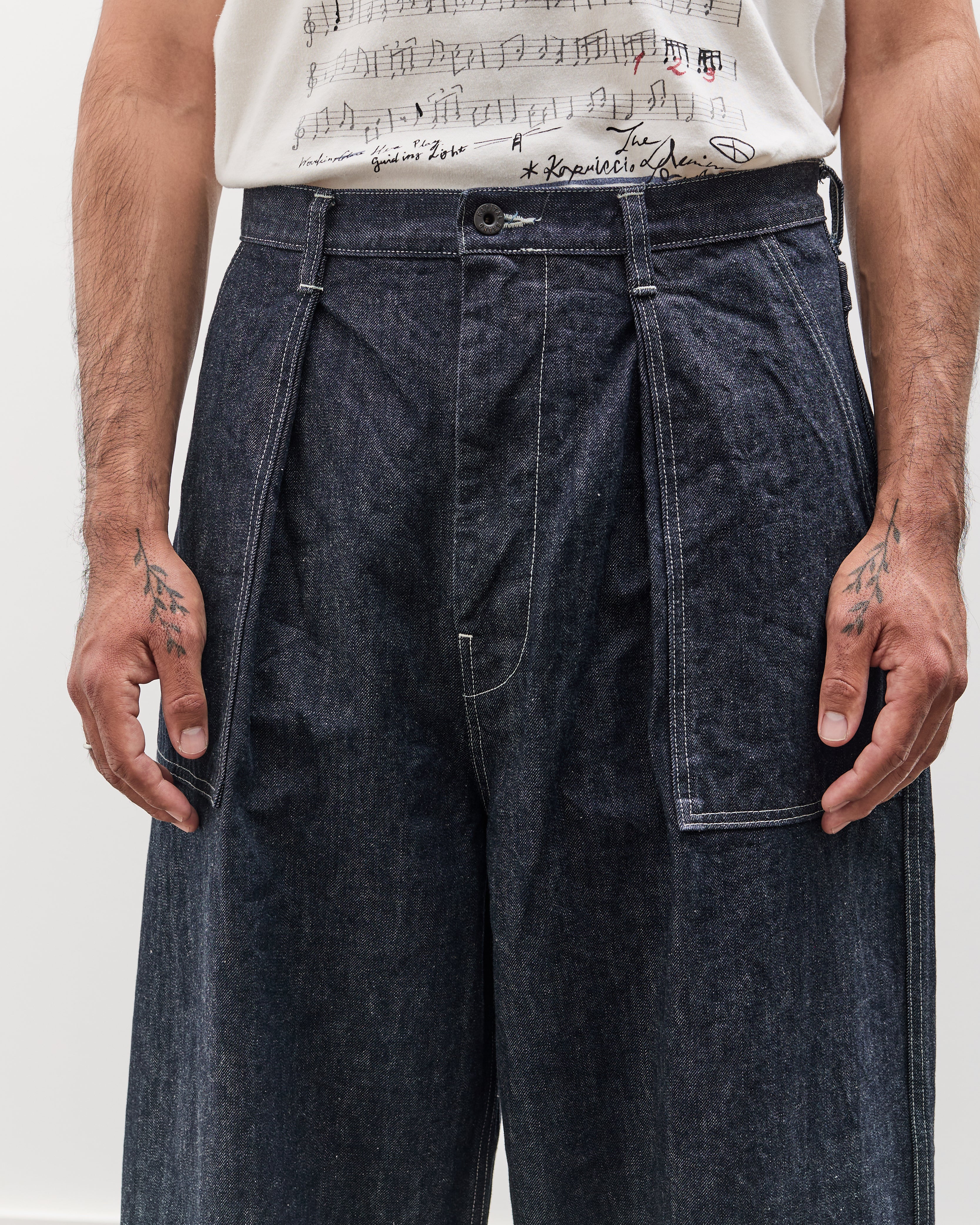 Kapital 14oz Denim FATIGUE Baggy Pants, IDG – Glasswing