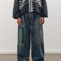 Kapital 14oz Denim FATIGUE Baggy Pants (RUSHFIELD Remake), PRO