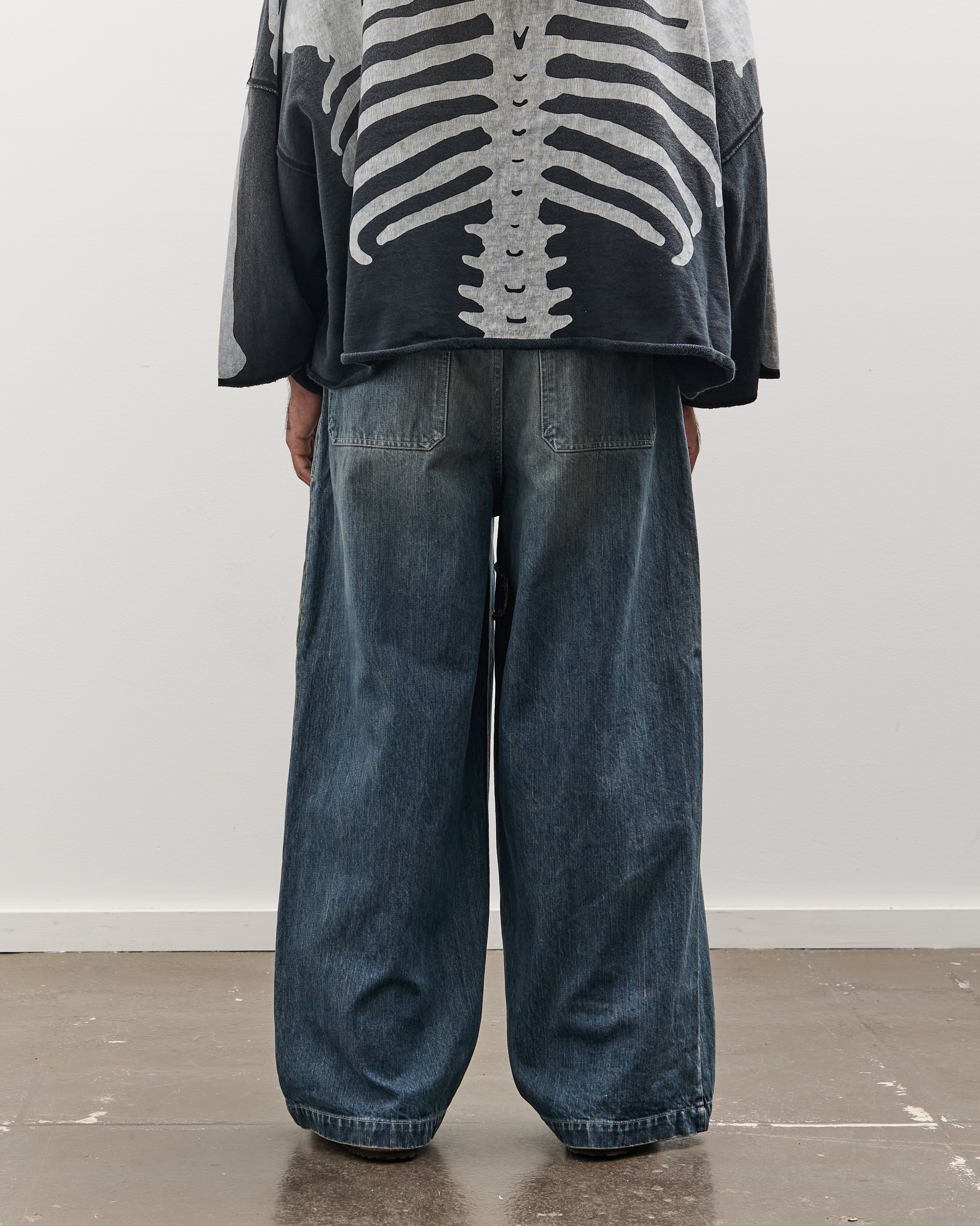 Kapital 14oz Denim FATIGUE Baggy Pants (RUSHFIELD Remake), PRO