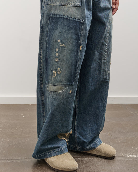Kapital 14oz Denim FATIGUE Baggy Pants (RUSHFIELD Remake), PRO