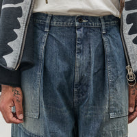 Kapital 14oz Denim FATIGUE Baggy Pants (RUSHFIELD Remake), PRO
