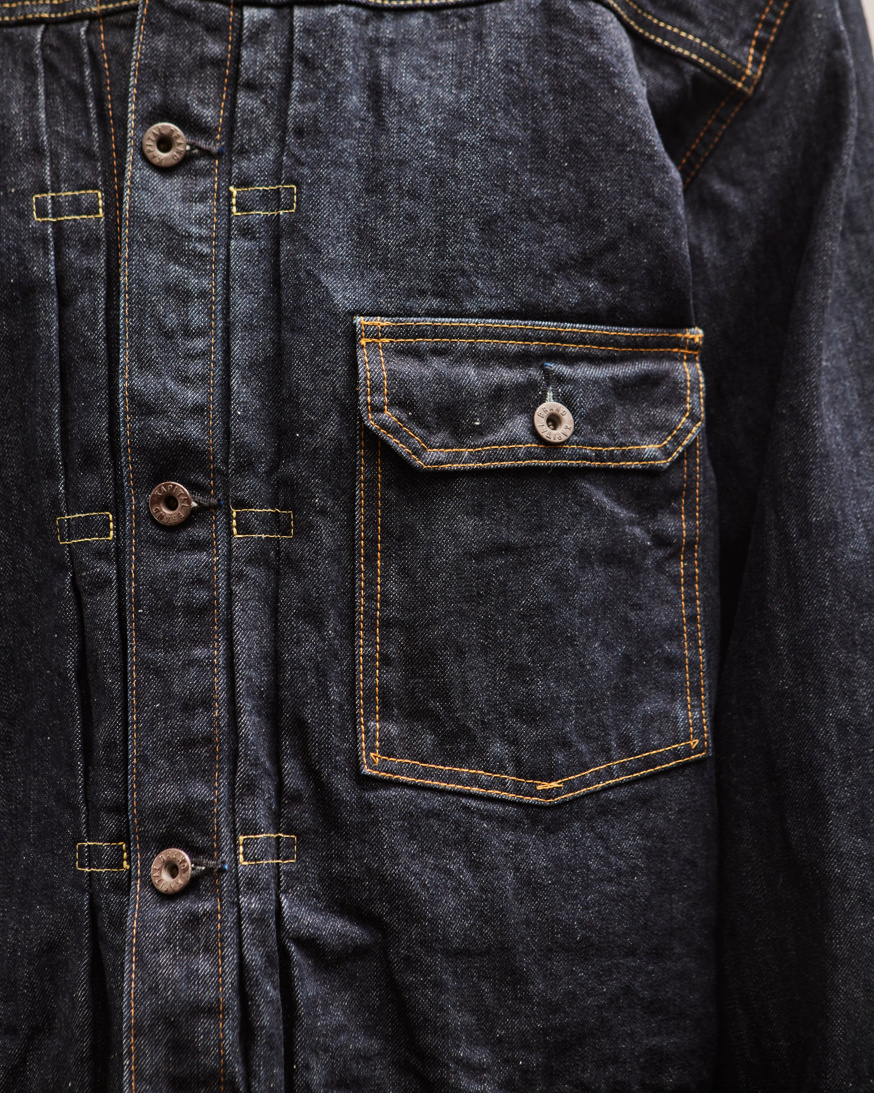 Kapital 14oz Denim First Jacket, One Wash – Glasswing